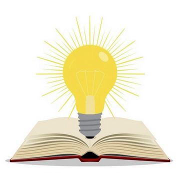 Glühbirne über Buch